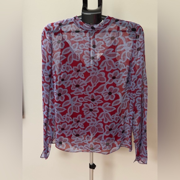 Rebecca Taylor Vera Fleur Mock Neck Blouse - Picture 2 of 14